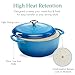 Best Choice Products 6 Quart Enamel Cast-Iron Round Dutch Oven, Family Style Heavy-Duty Pre-Seasoned Cookware for Home, Kitchen, Dining Room, Oven Safe w/Lid, Dual Handles - Blue