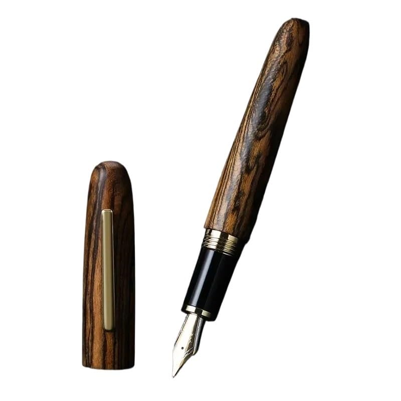 Füllfederhalter aus Naturholz, 0,38/0,5/1,0 mm, extra feine Feder, luxuriös, elegant, für Büro, Schule, Schreibwaren (03, EF (0,38 mm))