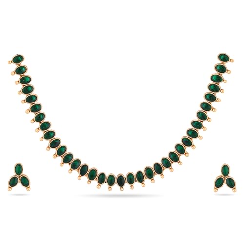 Image of Rubans Necklace Set Gold Plated Traditional Stylish Jewellery Gift for Women & Girls