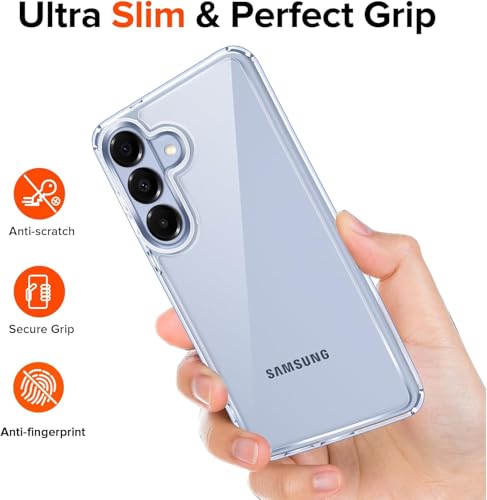 Image of ClearShield Transparent Back Cover for Samsung Galaxy S26 5G, Hybrid PC & TPU Shockproof Design, 360 Degree Protection Crystal Clear Case, Anti-Scratch Armor Mobile Phone Cover