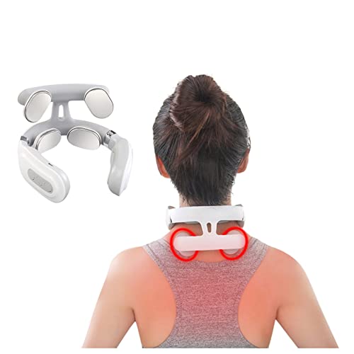 4 Head Shiatsu Neck and Back Massager with Soothing Heat, USB Chargeable Electric Deep Tissue 4D Kneading Massage Pain Relief Muscle Relaxation for Shoulder, Back and Neck