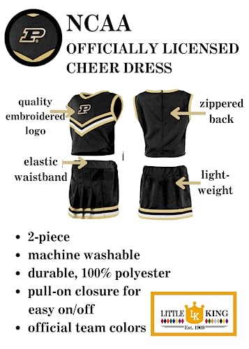 Little King Ncaa Toddler/Youth Girls Team 2 Piece Cheer Dress-Purdue Boilermakers-2T #TOP5