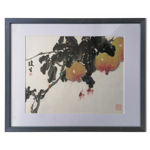 Peinture chinoise Good Luck, tableau fleurs et oiseaux pour offrir un cadeau de crémaillère