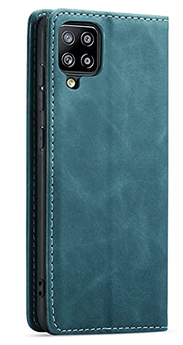 Image of BOUNCEBACK Faux Leather Flip Flap Back Stand Case /Cover For Samsung Galaxy M42 - Cool Blue