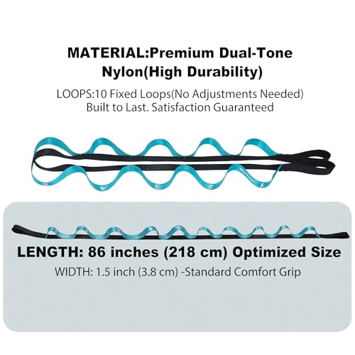 Acozycoo Stretching Strap with Loops for Physical Therapy,Yoga Strap for Stretching,Home Workout,Pilate & Flexibility Training,Non-Elastic Exercise Stretch Band for Hamstring,Leg Stretcher Belt,Flexibility Fascia - Image 6