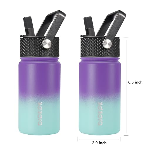 Image of BJPKPK Insulated Water Bottle, 15oz Stainless Steel with Straw Lid