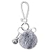 SNAGAROG Pompon Porte-clés, Porte Clef Voiture avec Premium Artificiel Poil de Lapin Tout Doux et 1 Joli Cloche Argenté, Porte-clés Femme Décoration Mignon