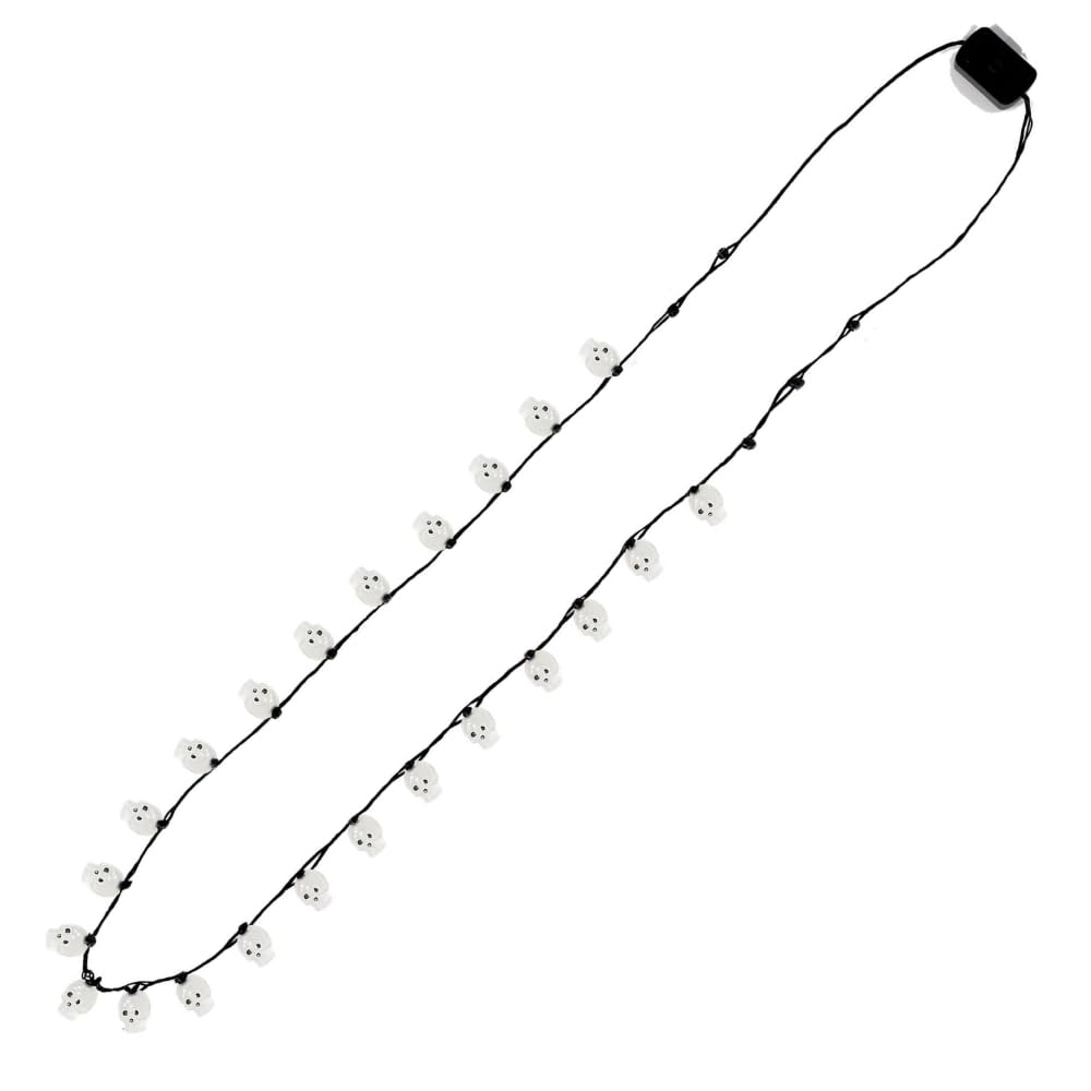skull light up necklace - 30" (pack of 1), perfect accessory for spooky costume parties, halloween & more
