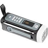 TechniSat Viola Kurbelradio – Notfallradio mit Solar und Kurbel, 4500 mAh Akku, UKW/FM, Bluetooth, Lautsprecher, LED Taschenlampe, SOS Alarm, Powerbankfunktion, mit USB, Blackout, Notfallausrüstung