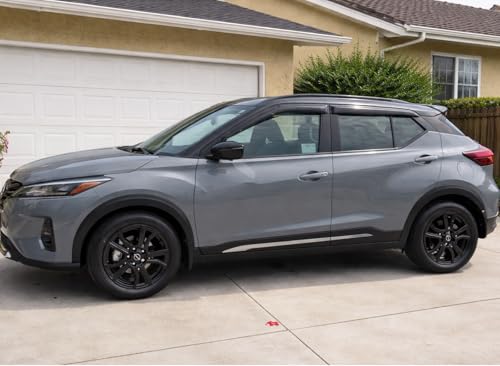 Image of 2018-2024 Tape-On Rain Guards for Nissan Kicks Side Window Visor Deflectors Extra Thick Vent Shades 2019 2020 2021 2022 2023