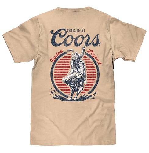 Tee Luv Men's Original Coors Rodeo Legend Double Sided Beer Logo Shirt3