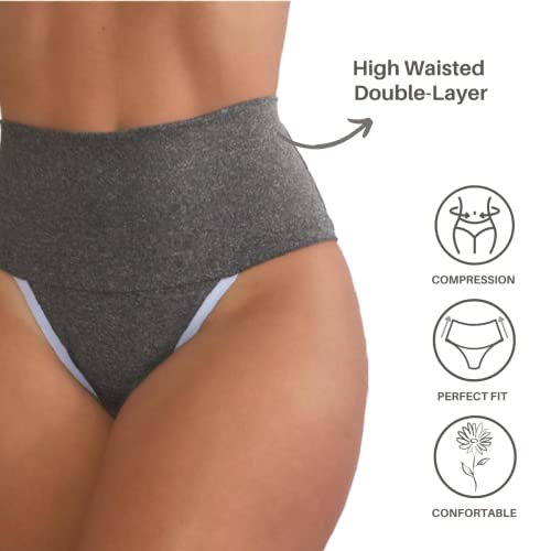 Kit 5 Calcinhas Modeladoras Cós Alto - Compressão para Barriga, Cintura Alta, Sem Costura, Forro 100