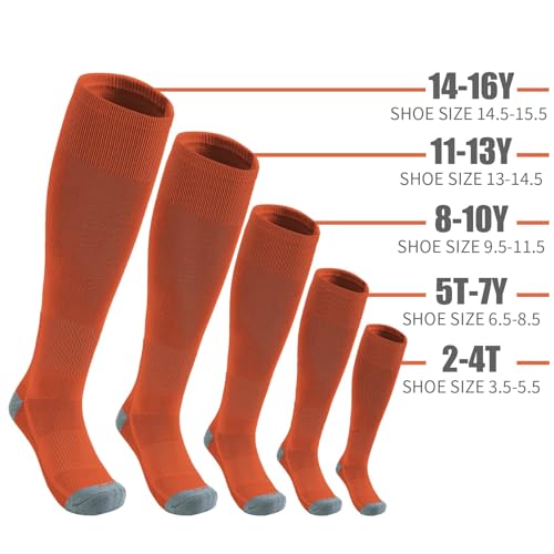Image of Toddler Baseball Socks Youth Softball Tee Ball Kids Soccer Socks 2 Pairs