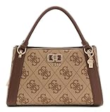 GUESS bolso bandolera Karnilla Logo Girlfriend Satchel Latte Logo/Brown marrón claro