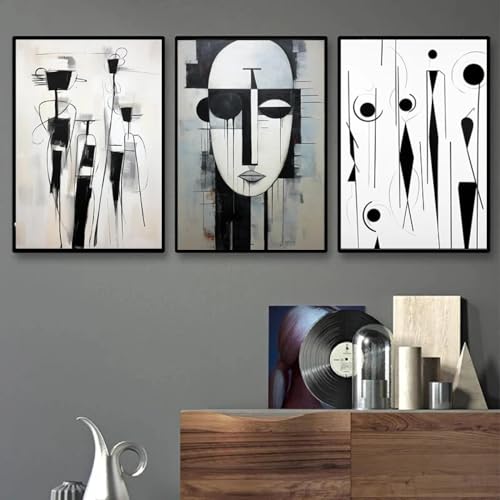 Images d'art mural pour salon moderne triptyque abstrait 60x90cm