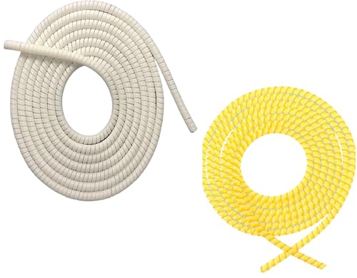 Image of EMPOISON Spiral Cable Protector, Data Cable Protective Sleeve, Headphone Saver, Charger Protective Cover, Wire Repair /Strain Relief Cable Wrap Tube (Yellow+White, 12cm)