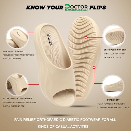 Image of DOCTOR HEALTH SUPER SOFT Slides for Men|| Lightweight || Skid Resistant || Men's Casual Slides - Stylish, Comfortable, and Anti-Slip Footwear for Everyday Use|| Flip-Flop & Sliders for Men