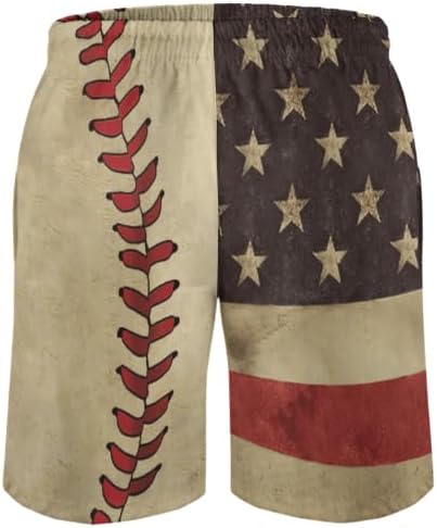 Mens American Flag Swim Trunks with Compression Liner 5 Inch Inseam 4th of July Patriotic Bathing Suit Board Shorts - Image 3