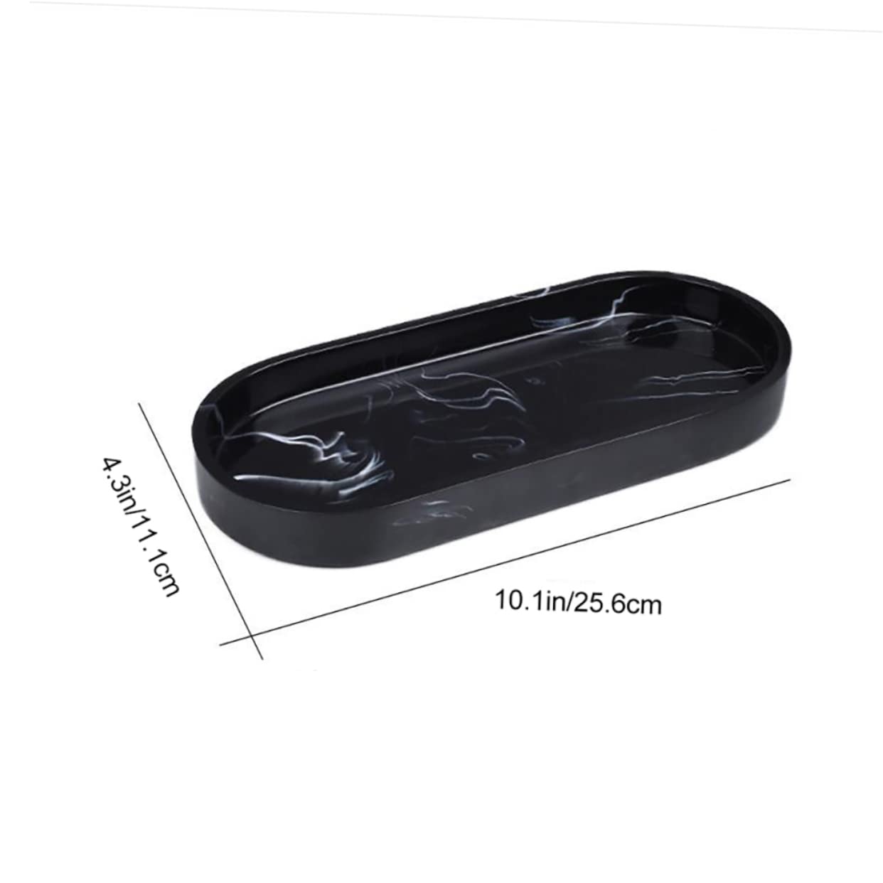 Cabilock Elegant Marble Bathroom Tray and Easy to Clean Vanity Organizer Sturdy Toilet Countertop Holder for Bath Accessories Ink Texture