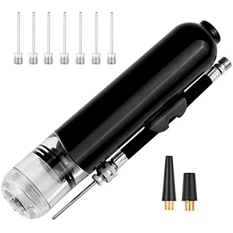 iToobe Ball Pump Set with 8 Needle Pins and 2 Spare Nozzle Adapter, Air Pump Adaptor Set for Football, Rugby Ball, Volleyball, Basketball, Handball, Balloon and other balls (Black) Cover
