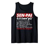 Senpai Diccionario Significado Sexy Japonés Episodio Espada Anime Camiseta sin Mangas