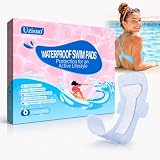Uzisuo Waterproof Pads for Swimming, 6-Pack Silicone Gel Swim Pads for Women & Teens, Gentle Peel-Off Swim Pads, Discreet Disposable Coverage for Pool, Beach, Spa & Travel