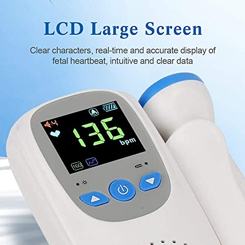 Fetal Heartbeat Monitor,Baby Heartbeat Monitor Pregnancy Doppler Fetal Monitor for Pregnancy Easy to Use with Gel - Thumbnail 4