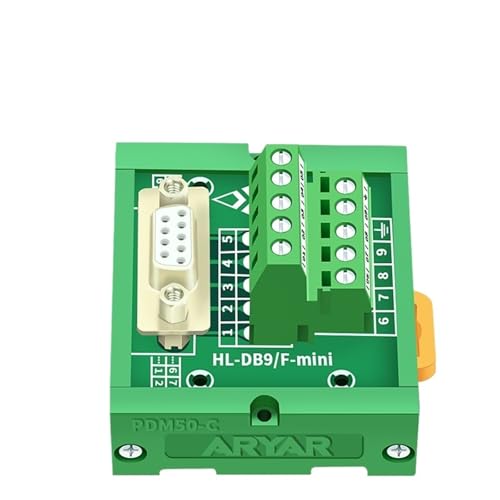 Módulo de interfaz DB9 para carril DIN con placa de adaptación hembra D-Sub
