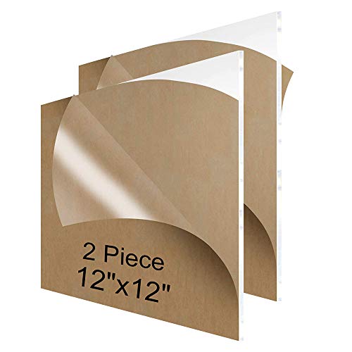 NIUBEE Acrylic Sheet 12x12 Inches(2 Pieces)，1/8 Inch Thick Clear Plexiglass Plastic Perspex Plate Panel for Sign, Photo Frame, Craft,DIY Display Projects