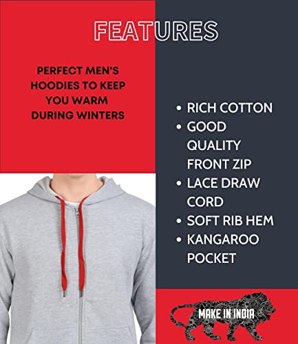 Image of Scott International Men's Solid Cotton Hoodies for Men, Trendy and Comfortable Sweatshirts for Men, Stylish Winter Wear with Hood and Pockets, Fashionable Hooded Sweatshirts