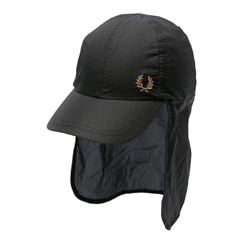Fred Perry Unisex Black Mens Womens Hw6654 Ripstock Shaded Baseball Cap Hat One Size In & Dark Caramel