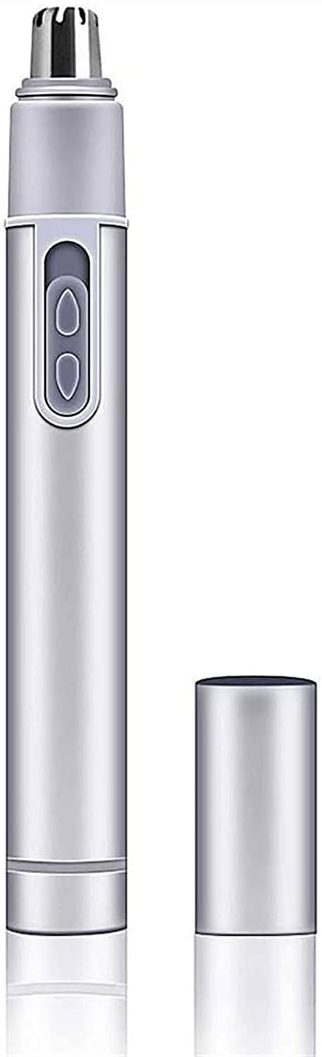 Nose Ear Hair Trimmer with Stainless Steel Cutting Blades Mini Size Battery Powered