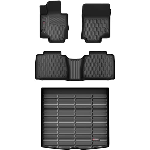 AUTOBULL Floor Mats & Cargo Liner Compatible with 2020-2024 2025 Mercedes Benz GLE (NOT for AMG) Cargo Mat, Full Set All Weather Protection 1st, 2nd Row Car Liners & Trunk Mat, Black