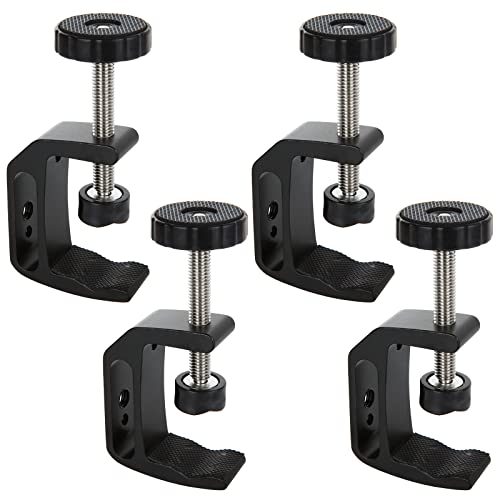 GLEEJON 4PCS Universal C Clamp for Woodworking, 3Inch Wood Clamp for Desktop Mount Holder