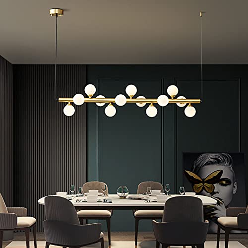 Lustre en laiton et verre ciselé pour salle à manger contemporaine LWX