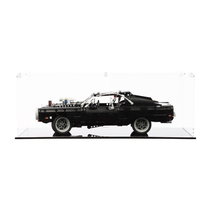 Display Case compatible with Lego 42111 Dom's Dodge Charger, (Clear Back Panel)