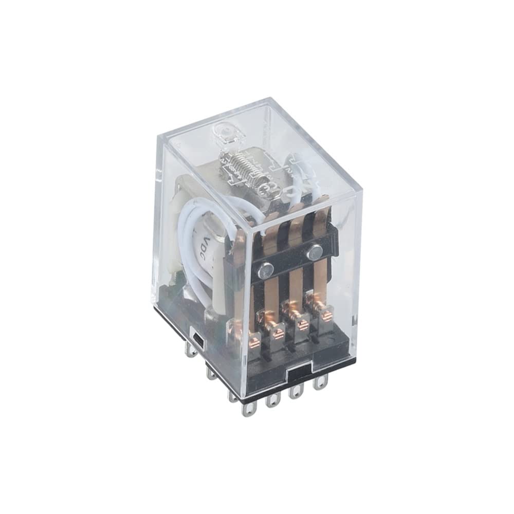 AQHYEBNSR 1 PCS MY4 Small Electromagnetic Relay Power DC12V DC24V AC110V AC220V Coil 4NO 4NC DIN Rail 14 pins Base Mini(Other)