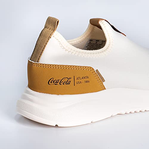 Tênis Coca-Cola Shoes, X-Fly Flow, adulto-unissex, Off White/Gold, 36
