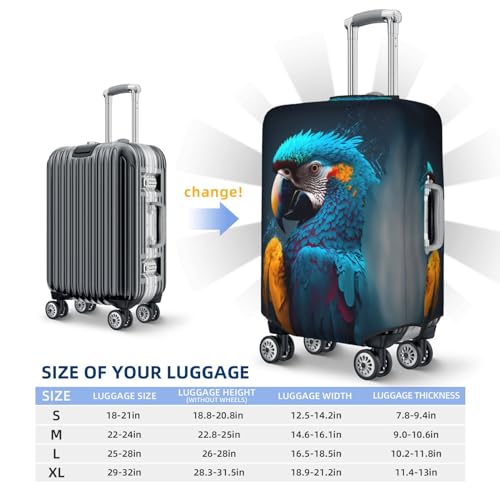 Luggage Cover Protector Suitcase Cover - Modern Style Blue Parrot Santi-Scratch Uitcase Cover for Luggage2