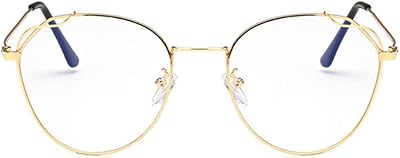 Unisex Glasses Frame Retro Gold Oval Full Frame Decoration Prescription Glasses