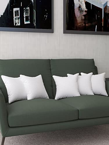 Habitat Soft Square Pillow 12x12 Inches, Set of 5, Conjugated Fibre Hotel Quality Premium Fibre Fluffy & Very Soft Cushion Filler, Pack of 5 - White