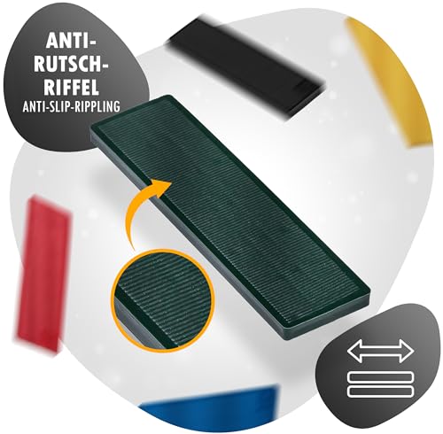 INTAKO - Abstandshalter Kunststoff - 50 Stück - 30 x 100 mm - Verglasungsklötze SET - Unterlegplatten Kunststoff - Distanzklötze - Abstandhalter Fenster - Fensterklötze - Glaserklötze - 2-6 mm