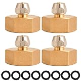 M MINGLE Garden Hose Adapter, 3/4 Inch Female GHT to 1/4 Inch Irrigation Tubing, Brass Faucet Connec