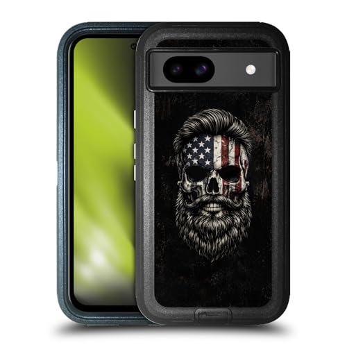 Étui Antichoc Google Pixel 8a Head Case Designs Crâne Barbu Football USA