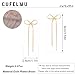 CUFELMU Gold Long Chain Bow Drop Earrings for Women Bowknot Tassel Dangle Earrings Fashion Bow Jewelry