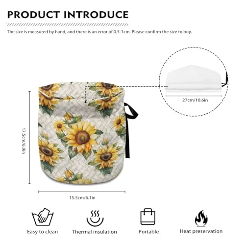 Image of Sunflower Tea Cosy Breakfast Warmer, Dustproof Kitchen Teapot Protective Cover Insulation and Keep Warm, Home Kitchen Table Accessories for Christmas Green Decor