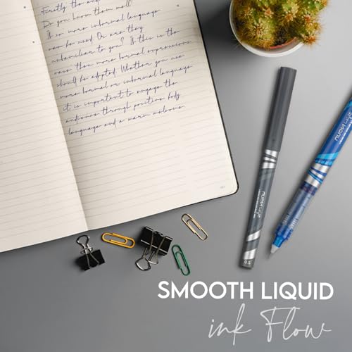 Image of Insight Liquid Ink Rollerball Pens | 0.5mm Micro Tip with Sleek & Lightweight Body | Quick-Dry, Smudge-Free Ink for Smooth Ink flow | Ideal for Office, School & Journal (Blue & Black, Pack of 8)