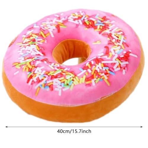 Donut-Plüschkissen – großes, rundes Donut-Kissen, süßes Leckerbissen für Kinderzimmer, verspieltes Bodenkissen, gemütliches Lesen, Raumdekoration, für Liebhaber