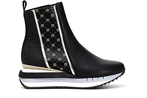 Bottines en cuir Cafè Noir C1DN1140, chaussures d'hiver tendances à logo