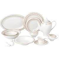 57-Piece Lorren Home Trends Bone China Dinnerware Set